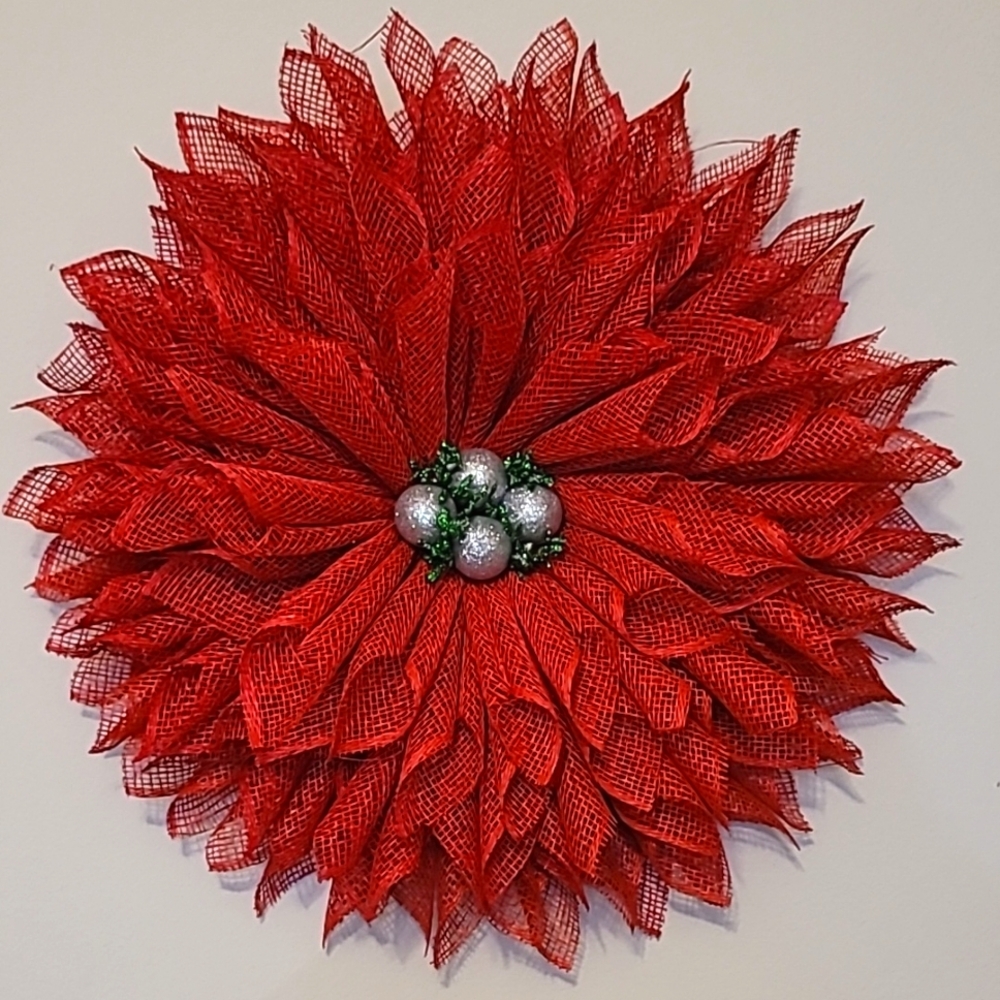 Festive Red Holiday Wreath